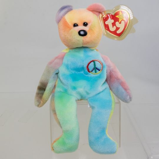 TY Beanie Baby PEACE the Ty-Dyed Bear (Green/Blue) inch