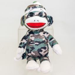 TY Beanie Baby - SOCK MONKEY (Camouflage - 8.5 inch) *NO TAG*