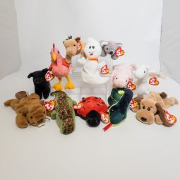 TY Beanie Babies - Lot of 12 (Strut Ally Mel Hissy Lucky Magic +6) *CANADIAN TUSH TAGS - RARE*