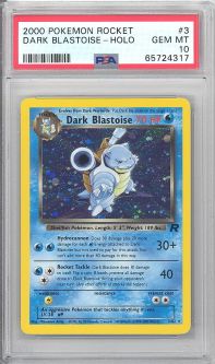 PSA 10 - Pokemon Card - Team Rocket 3/82 - DARK BLASTOISE (holo) GEM MINT