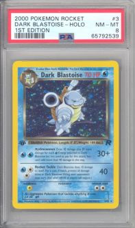 PSA 8 - Pokemon Card - Team Rocket 3/82 - DARK BLASTOISE (holo) *1st Edition* NM-MT