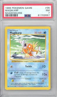 PSA 7 - Pokemon Card - Base 35/102 - MAGIKARP (uncommon) *Shadowless* NM
