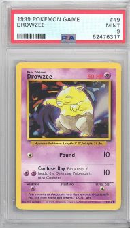 PSA 9 - Pokemon Card - Base 49/102 - DROWZEE (common) MINT