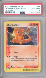 PSA 8 - Pokemon Card - Dragon 98/97 - CHARMANDER (holo) NM-MT