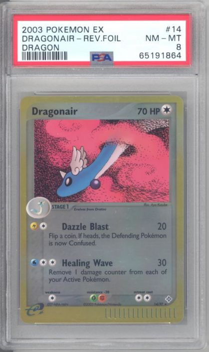PSA 8 - Pokemon Card - Dragon 14/97 - DRAGONAIR (reverse foil) NM-MT:  BBToyStore.com - Toys, Plush, Trading Cards, Action Figures & Games online  retail store shop sale