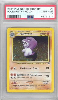 PSA 8 - Pokemon Card - Neo Discovery 9/75 - POLIWRATH (holo) - NM-MT