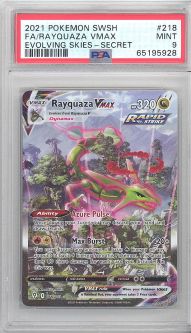 PSA 9 - Pokemon Card - Evolving Skies 218/203 - RAYQUAZA VMAX (full art) MINT