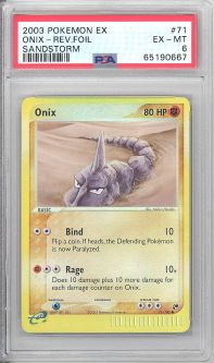 PSA 6 - Pokemon Card - Sandstorm 71/100 - ONIX (reverse foil) EX-MT
