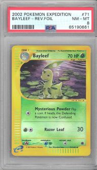 PSA 8 - Pokemon Card - Expedition 71/165 - BAYLEEF (reverse holo) NM-MT