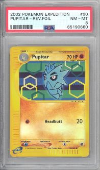 PSA 8 - Pokemon Card - Expedition 90/165 - PUPITAR (reverse foil) NM-MT