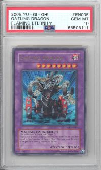 PSA 10 - Yu-Gi-Oh Card - FET-EN035 - GATLING DRAGON (ultra rare holo) GEM MINT