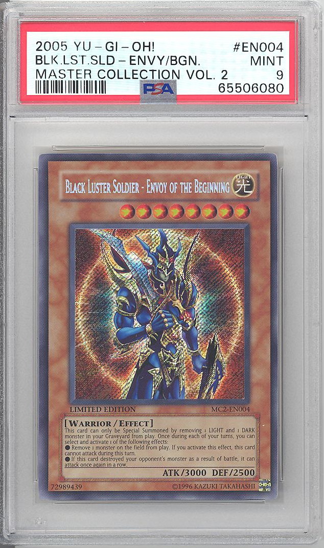 PSA 9 - Yu-Gi-Oh Card - MC2-EN004 - BLACK LUSTER SOLDIER - EOTB (secret  rare holo) MINT:  - Toys, Plush, Trading Cards, Action  Figures & Games online retail store shop sale