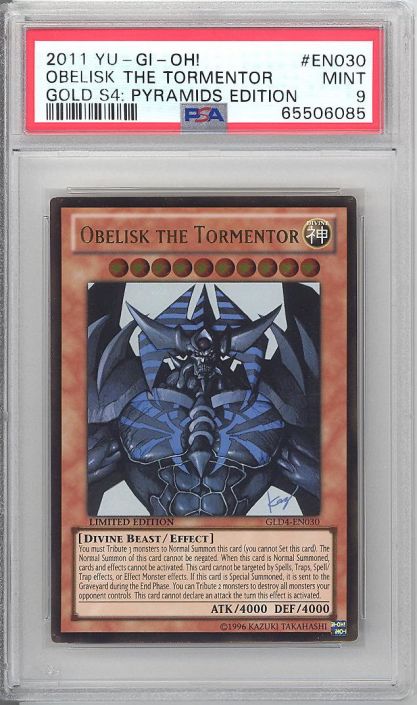オベリスク　PSA9 PSA 9 - Yu-Gi-Oh Card - GLD4-EN030 - OBELISK THE TORMENTER (ultra