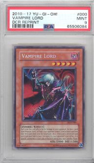 PSA 9 - Yu-Gi-Oh Card - DCR-000 - VAMPIRE LORD (secret rare holo) MINT