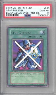 PSA 10 - Yu-Gi-Oh Card - LOB-095 - STOP DEFENSE *1st Edition* (rare) GEM MINT PSA 10 - Yu-Gi-Oh Card - LOB-095 - STOP DEFENSE *1st Edition* (rare) GEM MINT