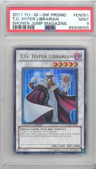 PSA 9 - Yu-Gi-Oh Card - JUMP-EN051 - T.G. HYPER LIBRARIAN (ultra rare holo) MINT