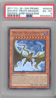 PSA 6 - Yu-Gi-Oh Card - JUMP-EN048 - MALEFIC TRUTH DRAGON (ultra rare holo) EX-MT