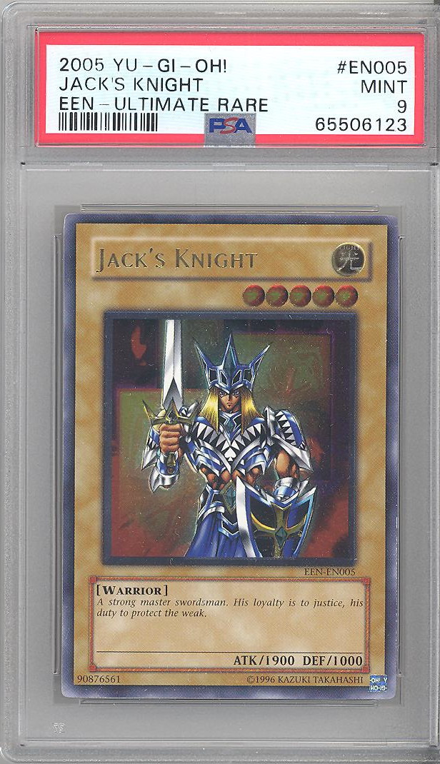 PSA 9 - Yu-Gi-Oh Card - EEN-EN005 - JACK'S KNIGHT (ULTIMATE rare holo) MINT