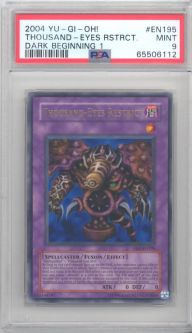 PSA 9 - Yu-Gi-Oh Card - DB1-EN195 - THOUSAND EYES RESTRICT (ultra rare holo) MINT