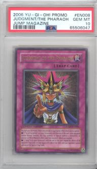 PSA 10 - Yu-Gi-Oh Card - JUMP-EN008 - JUDGMENT OF THE PHARAOH (ultra rare holo) GEM MINT