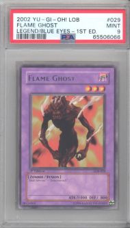 PSA 9 - Yu-Gi-Oh Card - LOB-029 - FLAME GHOST *1st Edition* (rare) MINT