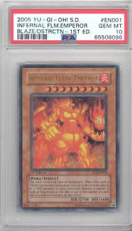 PSA 10 - Yu-Gi-Oh Card - SD3-EN001 - INFERNAL FLAME EMPEROR (ultra rare holo) GEM MINT