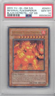 PSA 10 - Yu-Gi-Oh Card - SD3-EN001 - INFERNAL FLAME EMPEROR (ultra rare holo) GEM MINT PSA 10 - Yu-Gi-Oh Card - SD3-EN001 - INFERNAL FLAME EMPEROR (ultra rare holo) GEM MINT