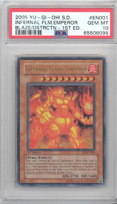 PSA 10 - Yu-Gi-Oh Card - SD3-EN001 - INFERNAL FLAME EMPEROR (ultra