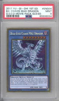 PSA 9 - Yu-Gi-Oh Card - MVP1-ENG04 - BLUE EYES CHAOS MAX DRAGON (gold rare holo) MINT