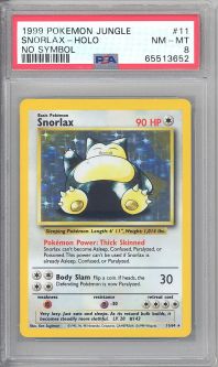 PSA 8 - Pokemon Card - Jungle 11/64 - SNORLAX (Error - No Symbol) NM-MT