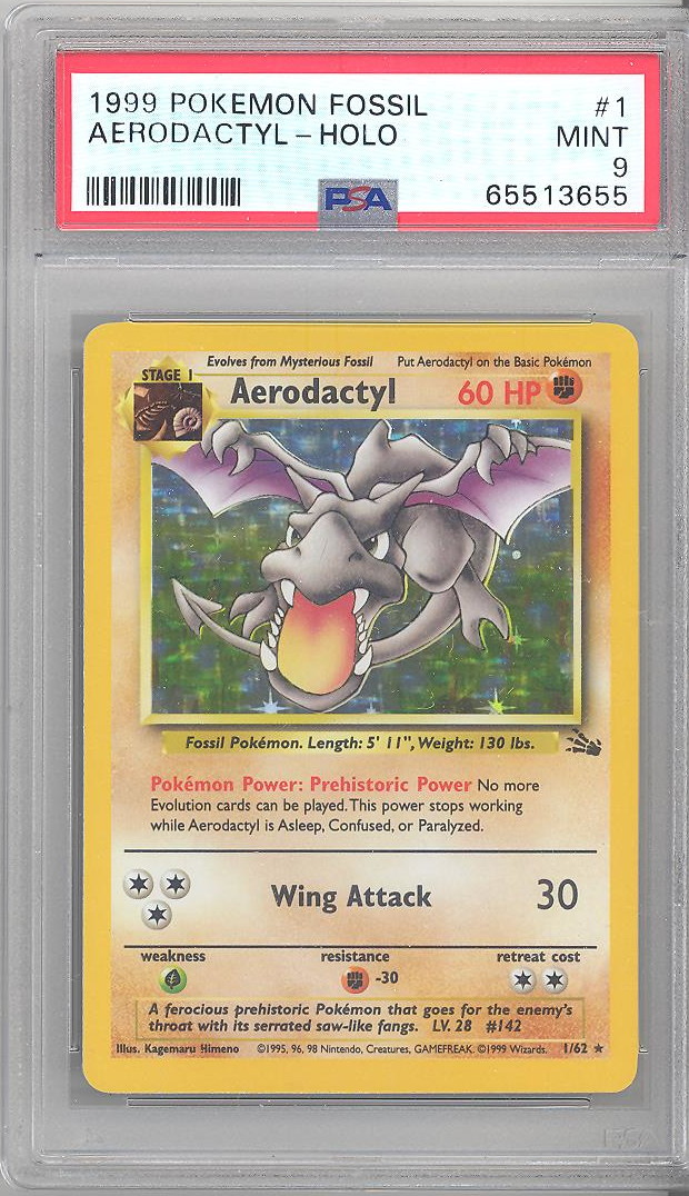 Aerodactyl Fossil 1st Edition Holo 1/62 PSA 9 – TBC Games