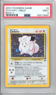 PSA 9 - Pokemon Card - Base II 6/130 - CLEFAIRY (holo) MINT