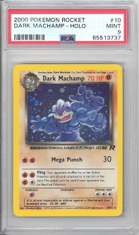 PSA 9 - Pokemon Card - Team Rocket 10/82 - DARK MACHAMP (holo) MINT