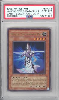 PSA 10 - Yu-Gi-Oh Card - DR3-EN012 - MYSTIC SWORDSMAN LV4 (ultra rare holo) - GEM MINT