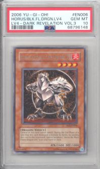 PSA 10 - Yu-Gi-Oh Card - DR3-EN006 - HORUS THE BLACK FLAME DRAGON LV4 (rare) - GEM MINT