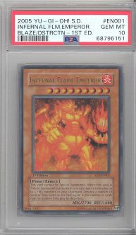 PSA 10 - Yu-Gi-Oh Card - SD3-EN001 - INFERNAL FLAME EMPEROR (ultra rare holo) - GEM MINT