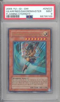 PSA 9 - Yu-Gi-Oh Card - FET-EN022 - GEARFRIED THE SWORDMASTER (ultra rare holo) - MINT
