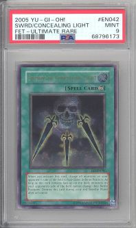 PSA 9 - Yu-Gi-Oh Card - FET-EN042 - SWORDS OF CONCEALING LIGHT (ultimate rare holo) - MINT