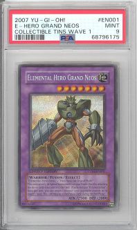 PSA 9 - Yu-Gi-Oh Card - CT04-EN001 - ELEMENTAL HERO GRAND NEOS (secret rare holo) - MINT