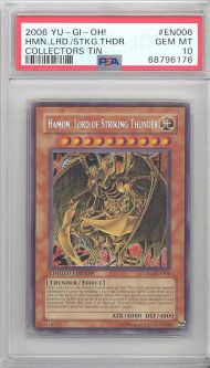 PSA 10 - Yu-Gi-Oh Card - CT03-EN006 - HAMON, LORD OF STRIKING THUNDER (secret rare holo) - GEM MINT