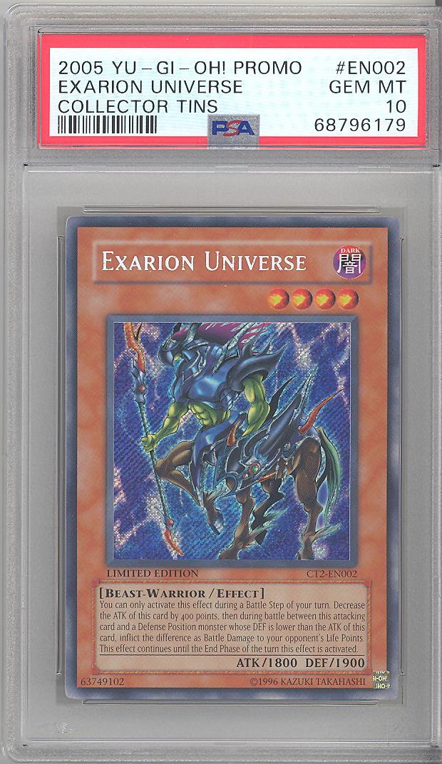 PSA 10 YuGiOh Card CT2EN002 EXARION UNIVERSE (secret rare holo) GEM MINT BBToyStore