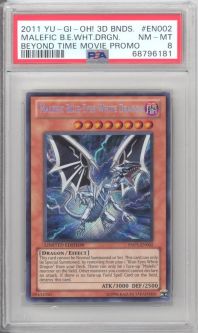 PSA 8 - Yu-Gi-Oh Card - YMP1-EN002 - MALEFIC BLUE-EYES WHITE DRAGON (secret rare holo) - NM-MT