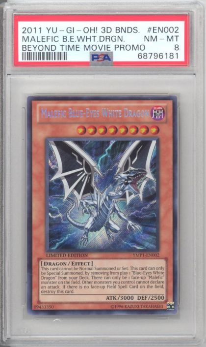 PSA 8 - Yu-Gi-Oh Card - YMP1-EN002 - MALEFIC BLUE-EYES WHITE
