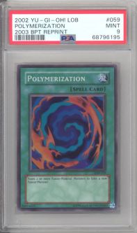 PSA 9 - Yu-Gi-Oh Card - LOB-059 - POLYMERIZATION (super rare holo) - MINT