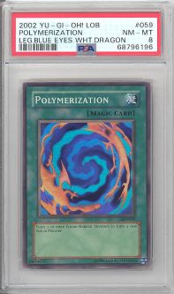 PSA 8 - Yu-Gi-Oh Card - LOB-059 - POLYMERIZATION (super rare holo) - NM-MT