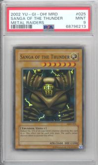 PSA 9 - Yu-Gi-Oh Card - MRD-025 - SANGA of the THUNDER (super rare holo) - MINT PSA 9 - Yu-Gi-Oh Card - MRD-025 - SANGA of the THUNDER (super rare holo) - MINT
