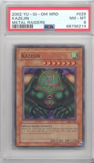 PSA 8 - Yu-Gi-Oh Card - MRD-026 - KAZEJIN (super rare holo) - NM-MT