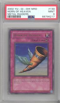 PSA 9 - Yu-Gi-Oh Card - MRD-130 - HORN OF HEAVEN (ultra rare holo) - MINT