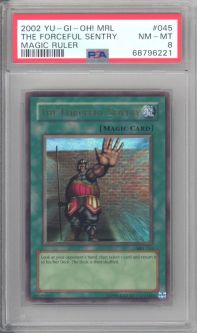 PSA 8 - Yu-Gi-Oh Card - MRL-045 - THE FORCEFUL SENTRY (ultra rare holo) - NM-MT