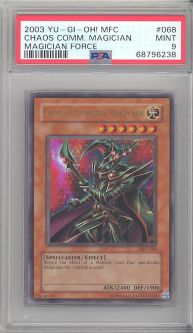 PSA 9 - Yu-Gi-Oh Card - MFC-068 - CHAOS COMMAND MAGICIAN (ultra rare holo) - MINT